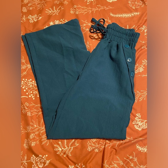 SHEIN VCAY Solid Slant Pocket Wide Leg Pants - Picture 4 of 7